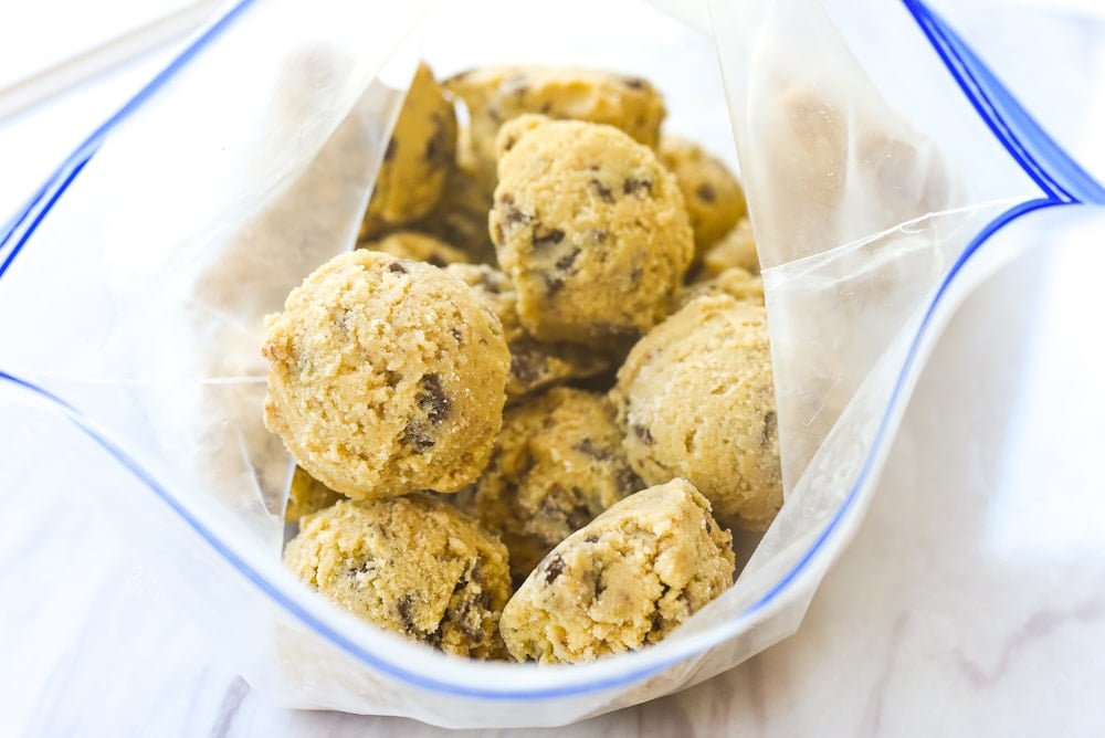 cookie dough balls in a bag