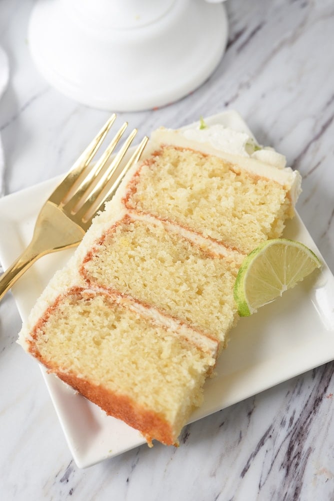 slice of key lime cake