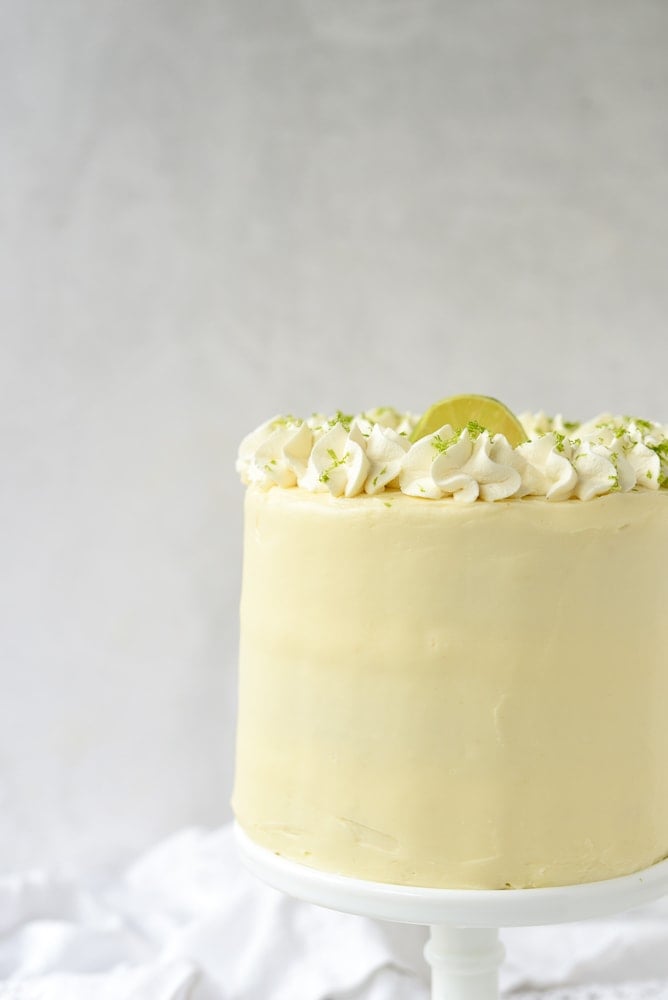 side of a key lime cake