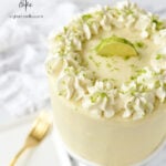 key lime cake with whipped cream on top