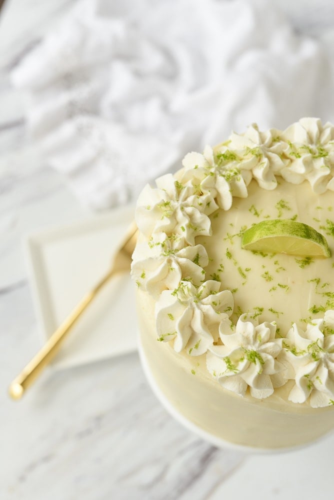 top of key lime cake