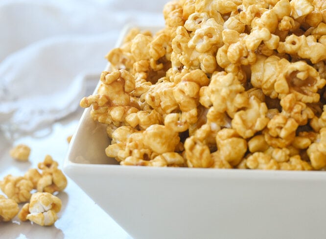 closeup of caramel corn