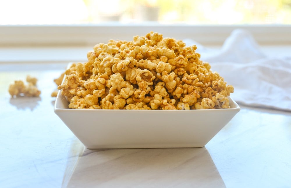 GOOEY CARAMEL POPCORN - Butter with a Side of Bread