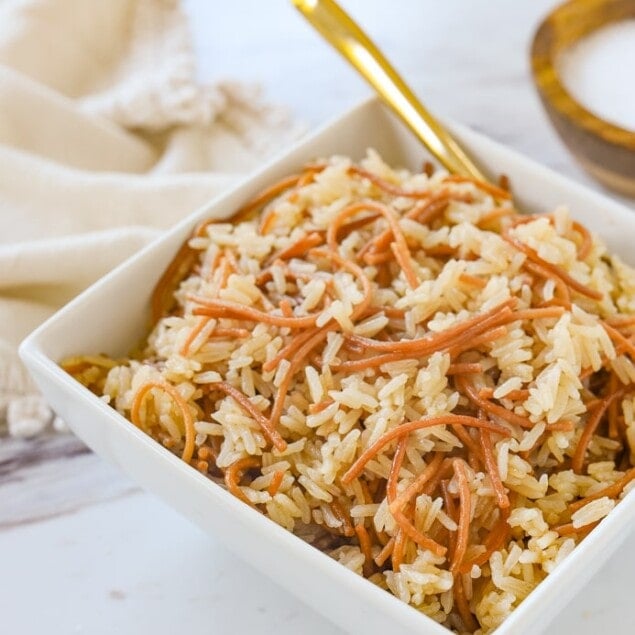 bowl of rice pilaf