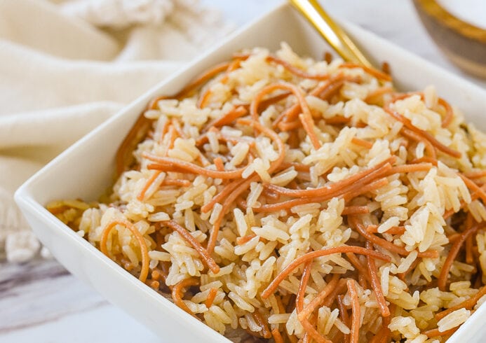 bowl of rice pilaf