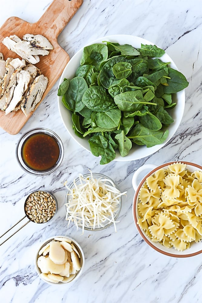 Asian Spinach Salad ingredients