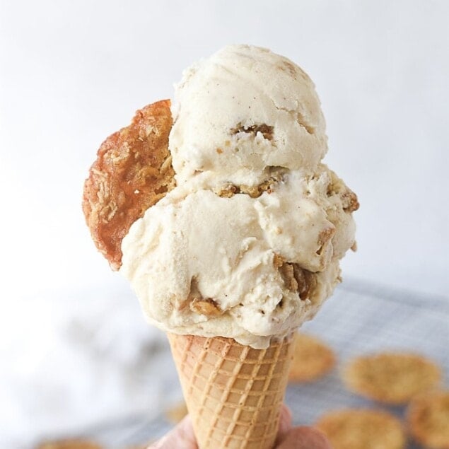 oatmeal cookie ice cream cone