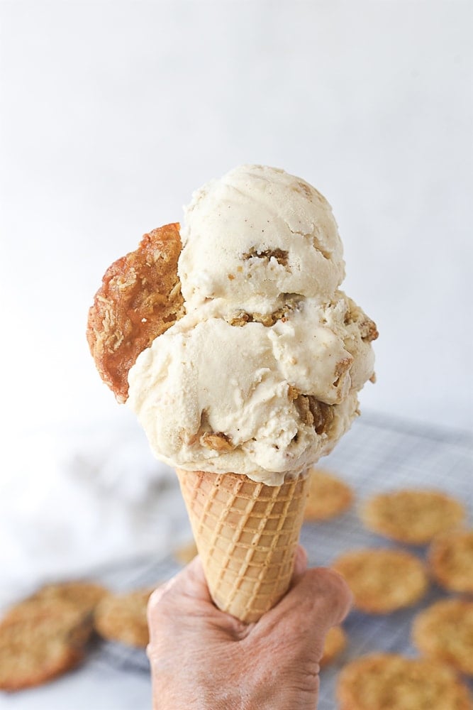 oatmeal cookie ice cream cone