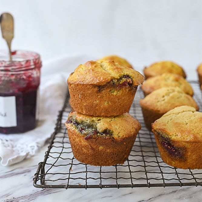 Easy Raspberry Jam Muffins Recipe by Leigh Anne Wilkes