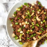 overhead shot of korean ground beef