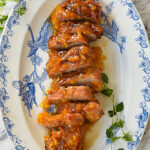 plate of sliced pork tenderloin