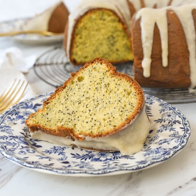 slice of poppy seed cake