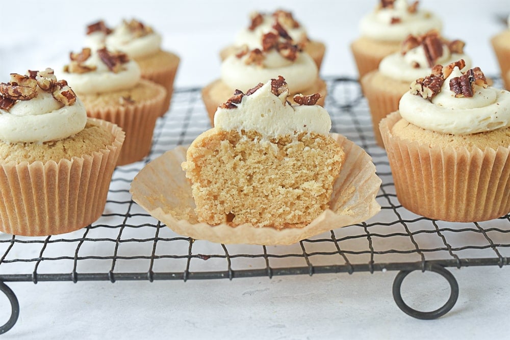 unwrapped brown sugar cupcake