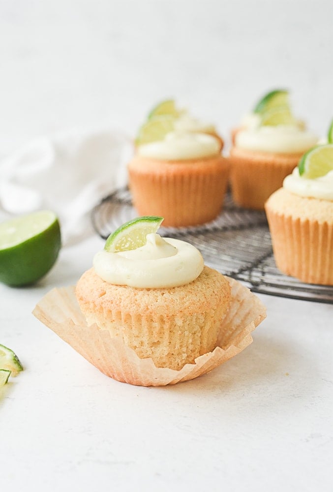 unwrapped margarita cupcake