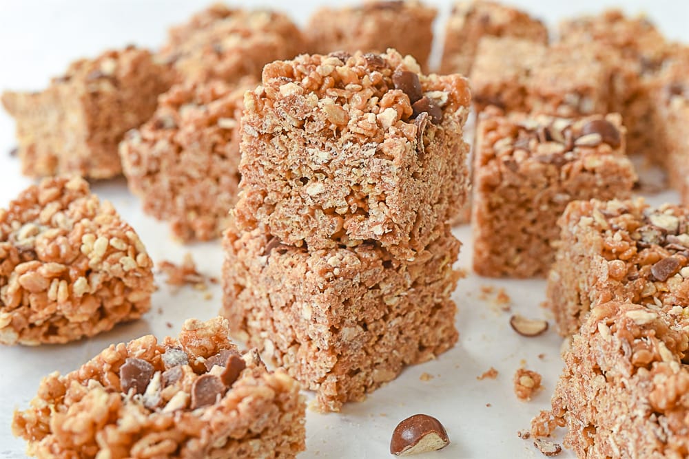 stack of malted milk ball rice krispies