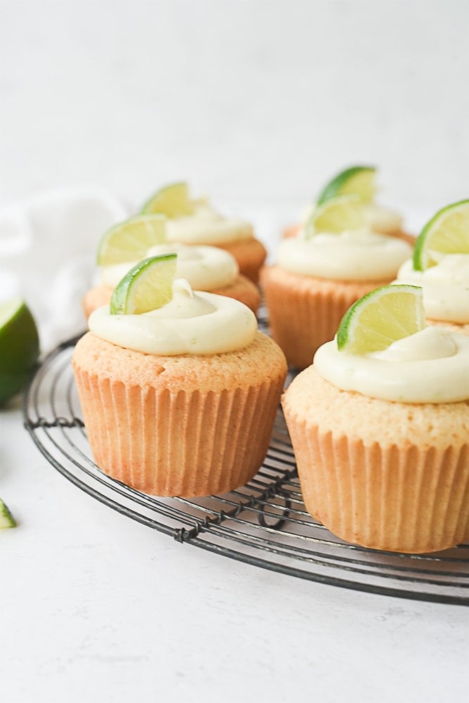 Margarita Cupcakes on a cooling rack