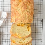 overhead shot of cheese bread