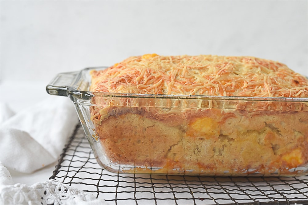 cheese bread in a pan