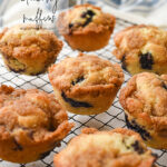 blueberry muffins on a cooling rack