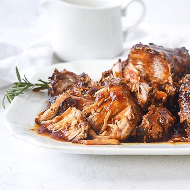 plate of crock pot pork roast