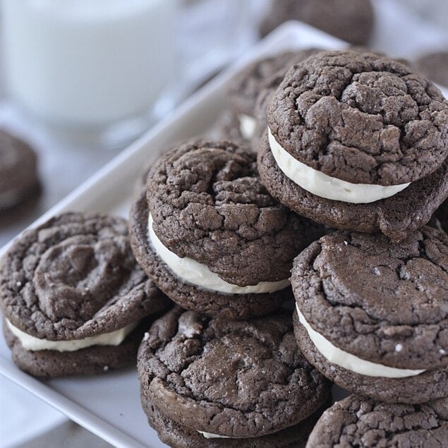 plate of homemade oreos