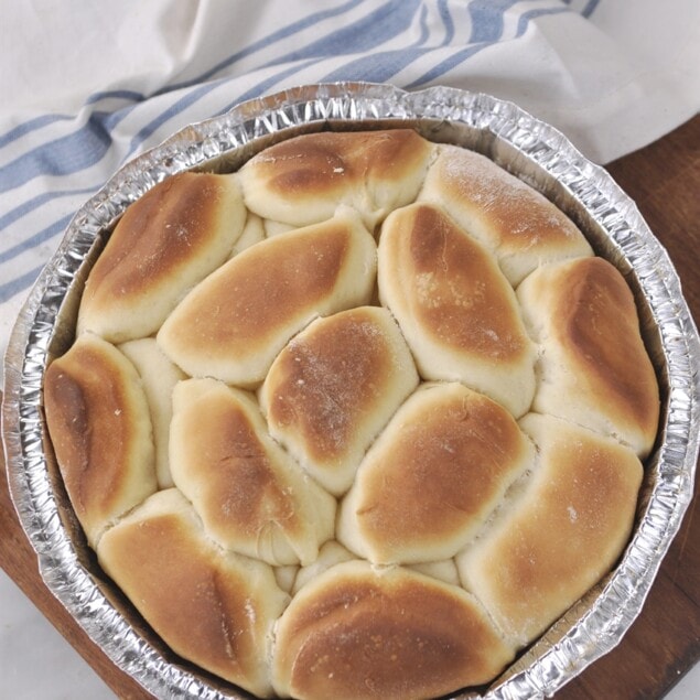 pan of parkerhouse rolls