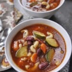 bowl of minestrone soup