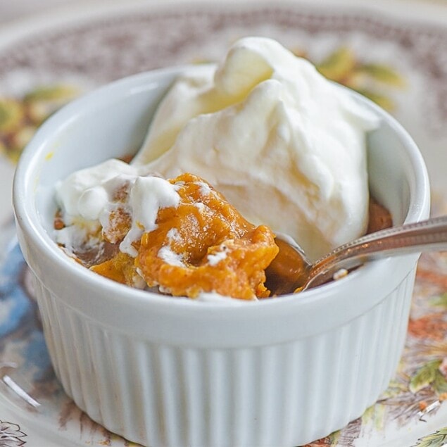 ramekin of pumpkin pie