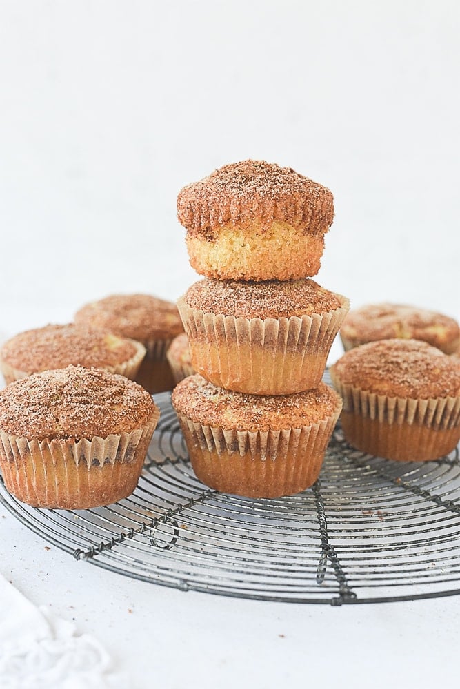 stack of snickerdoodle muffins