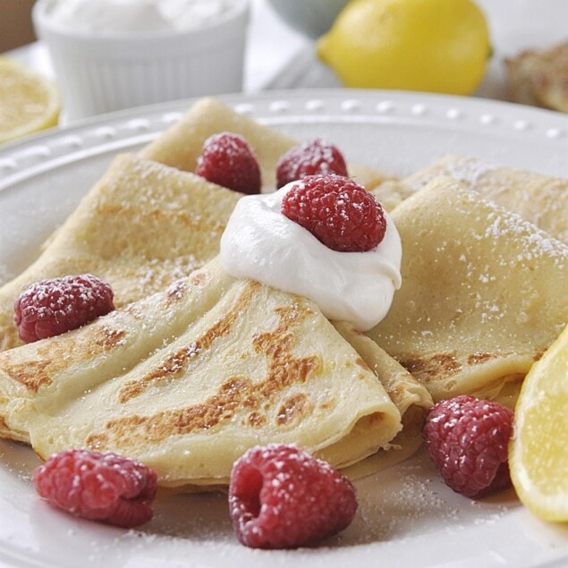 lemon pancakes on a plate