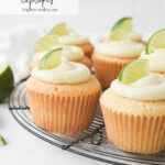 margarita cupcakes on a cooling rack
