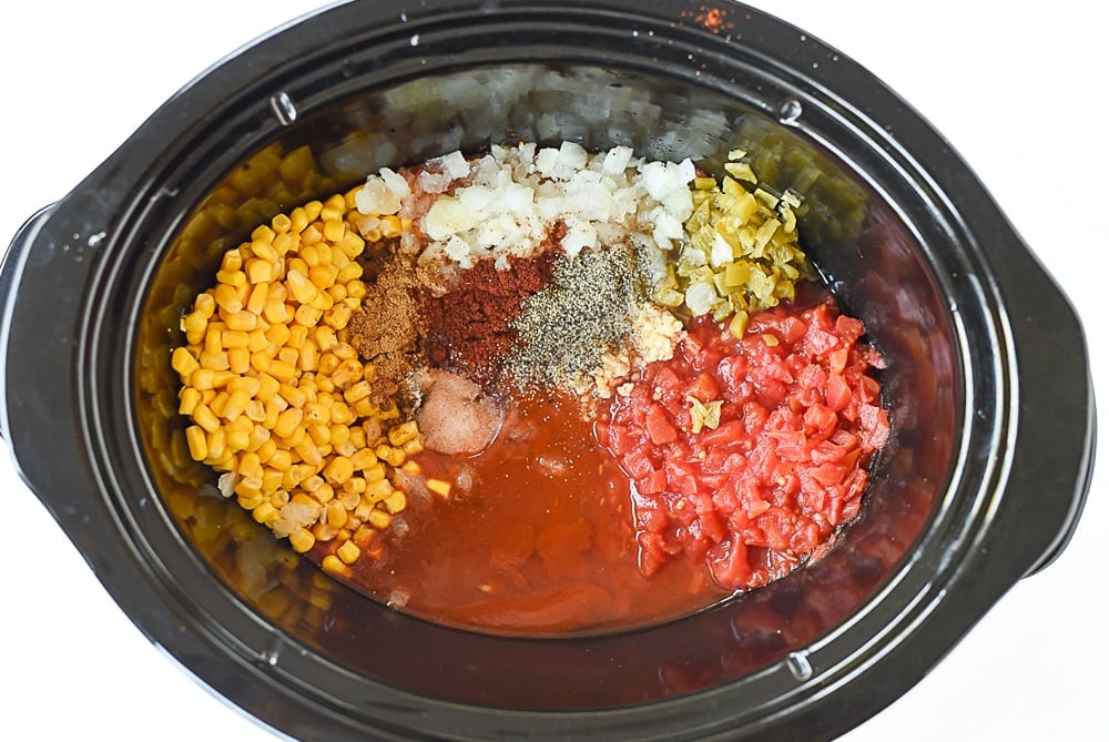 ingredients in crock pot tortilla soup