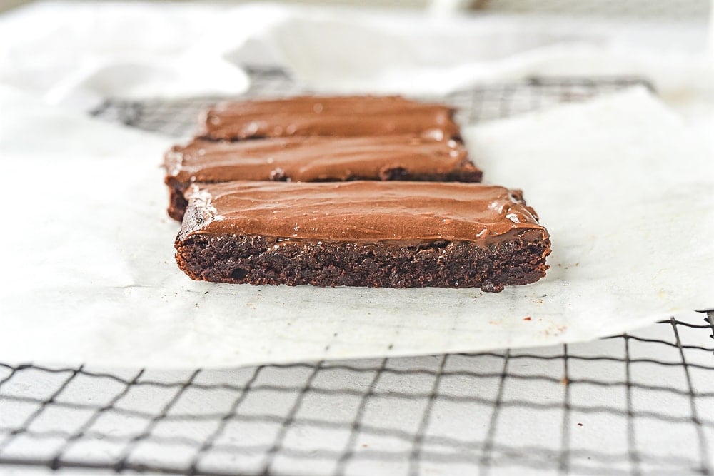 side view of small batch brownies