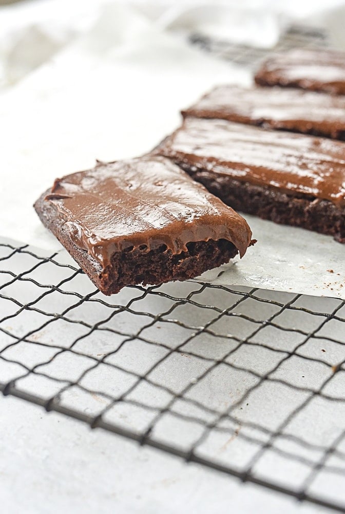 small batch brownie recipe brownie with a bite out of it