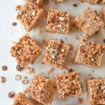 malted milk ball rice krispie squares