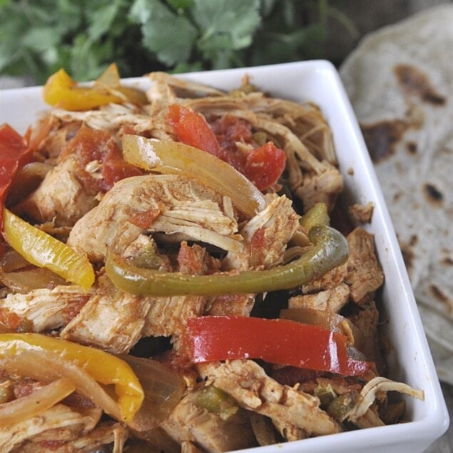 bowl of chicken fajitas