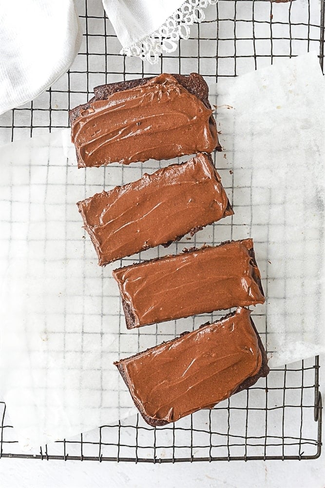 small batch brownie recipe overehead shot of small batch brownies