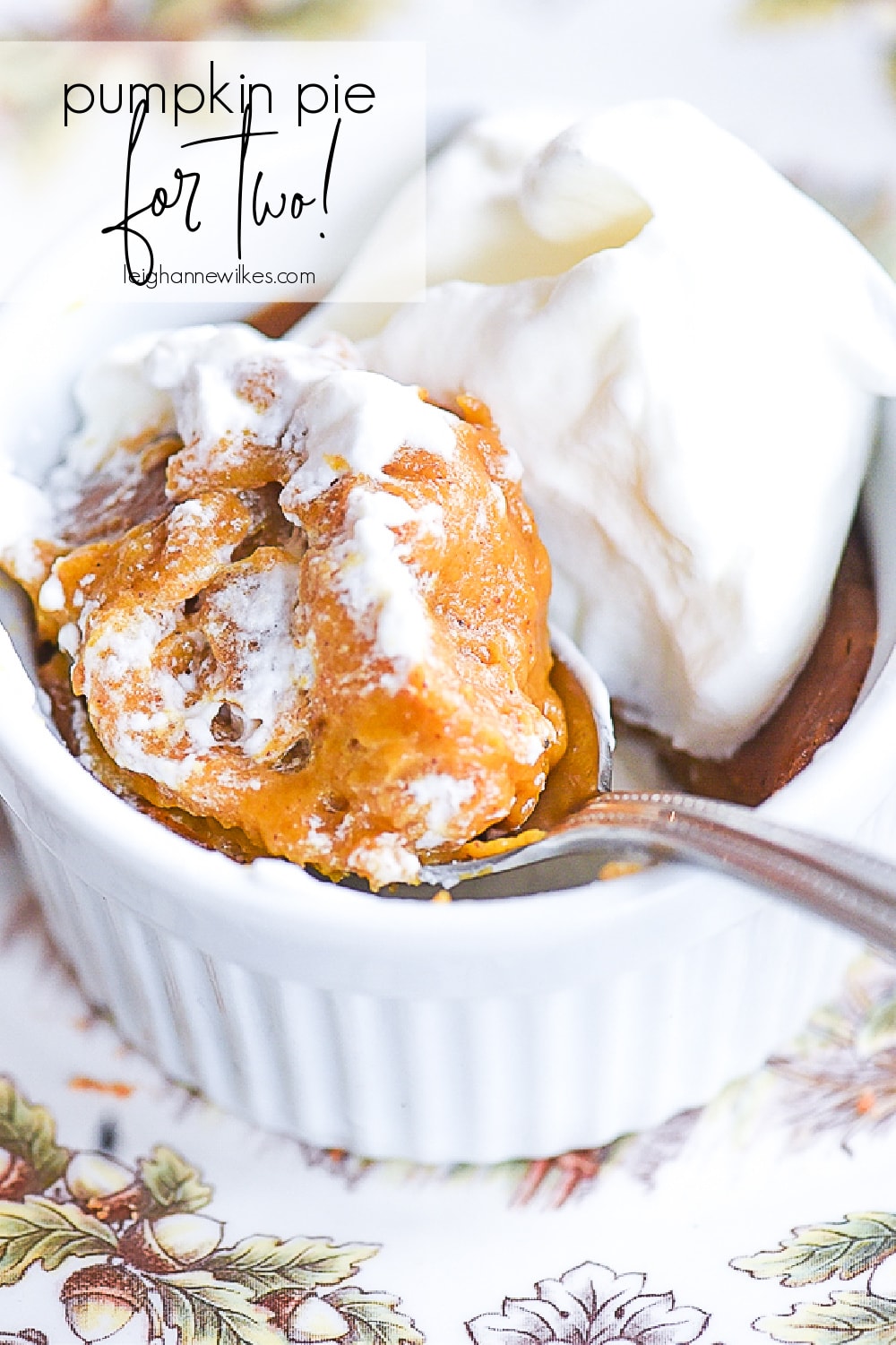 single serving of pumpkin pie