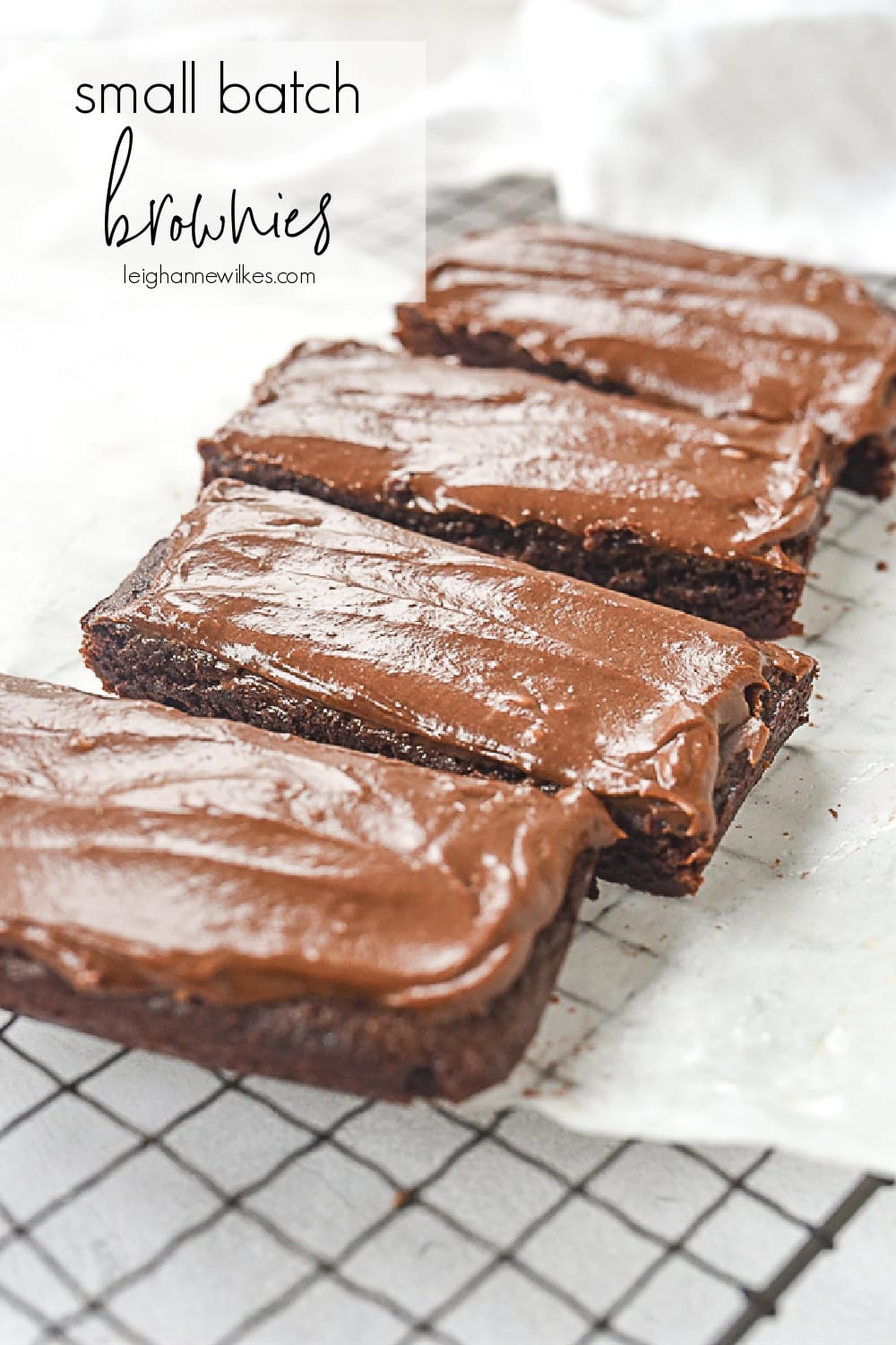 sliced small batch brownies