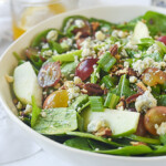bowl of winter spinach salad