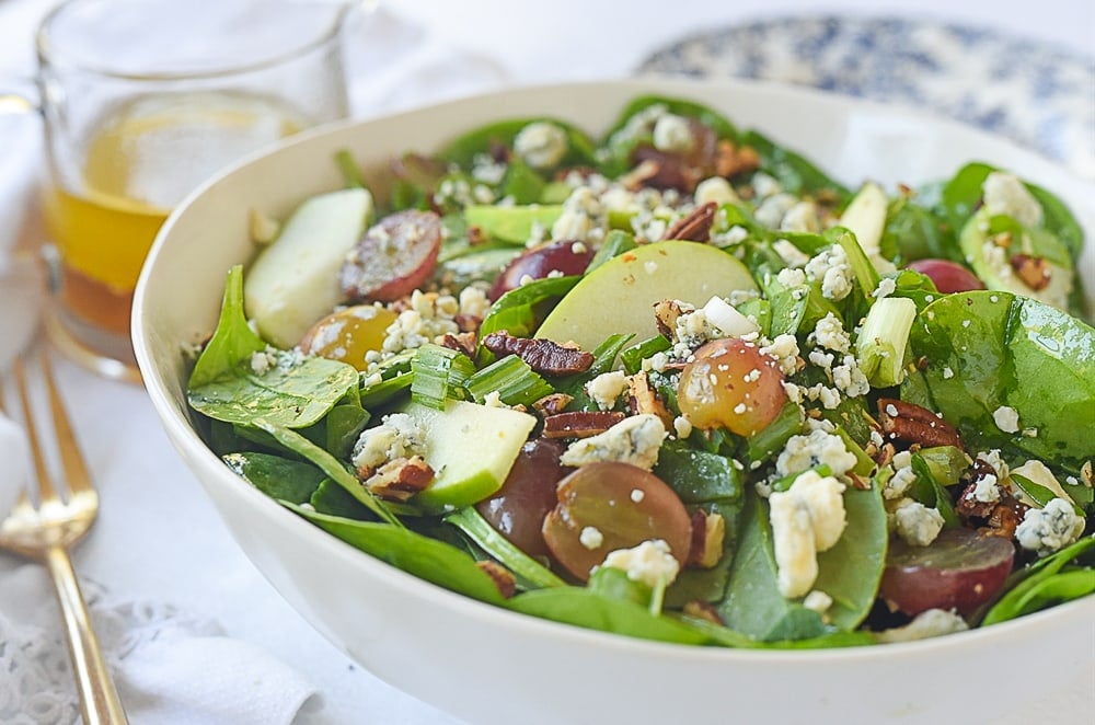 spinach salad in a bowl