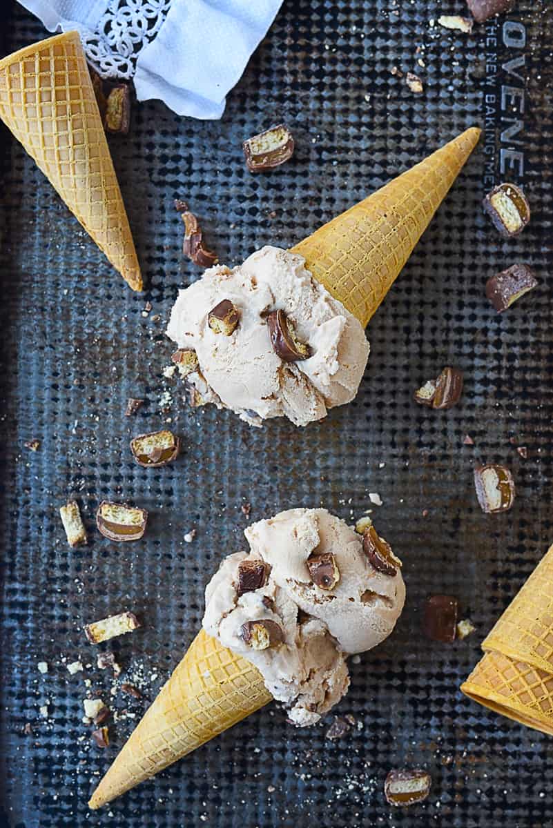 two cones with ice cream