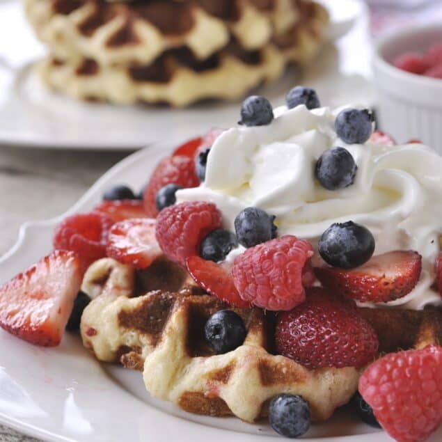 liege belgian waffle with berries