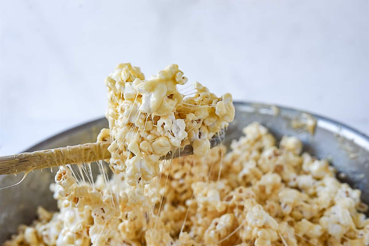 spoon full of marshmallow popcorn