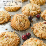 muffin tin full of eggnog muffins