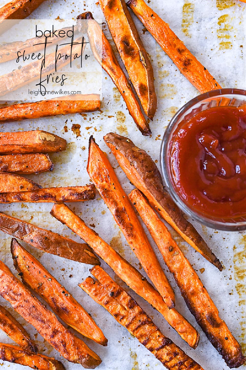 overhead shot of sweet potato fries