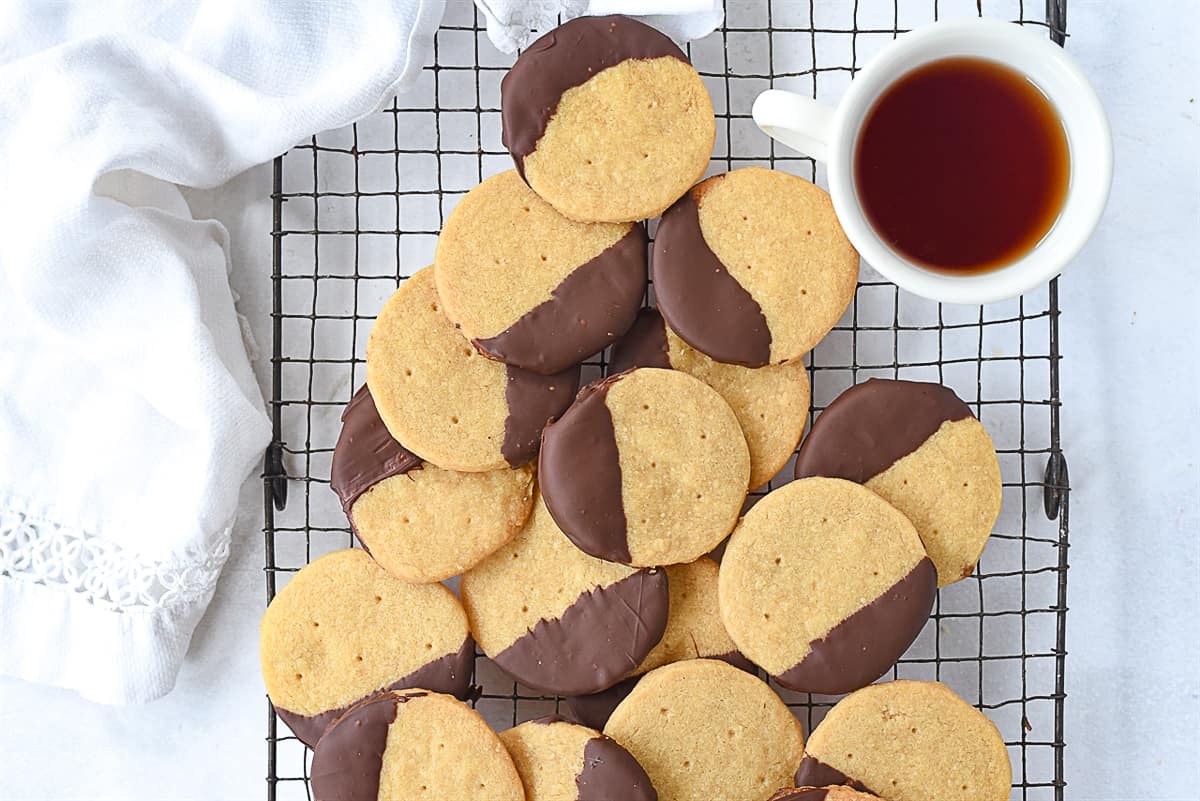 shortbread on a cooling rack