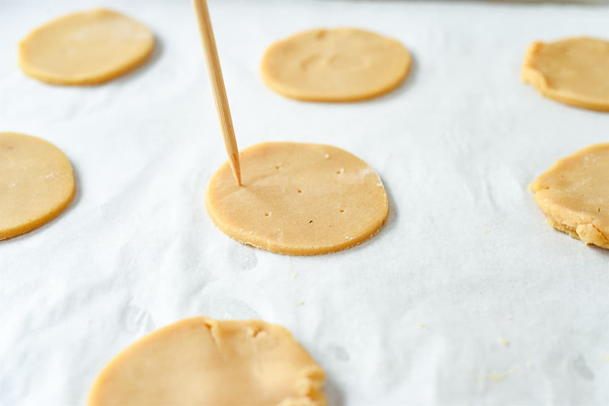 poking holes in short bread