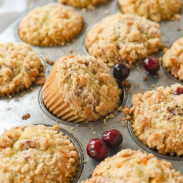 egg nog muffins in a muffin tin