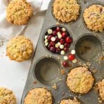 overhead view of eggnog muffins